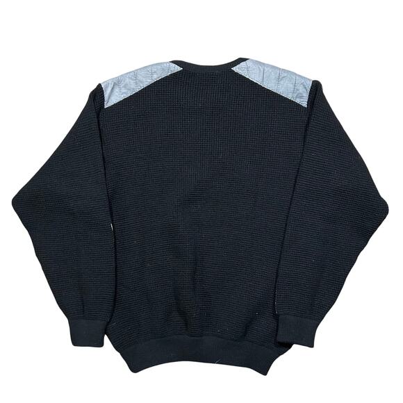 Vintage Hysport Pure New Wool Crewneck Sweater Black Grey - Picture 4 of 4